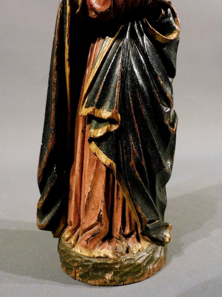 Vierge En Bois sculpte Debut 18eme Siecle-photo-3