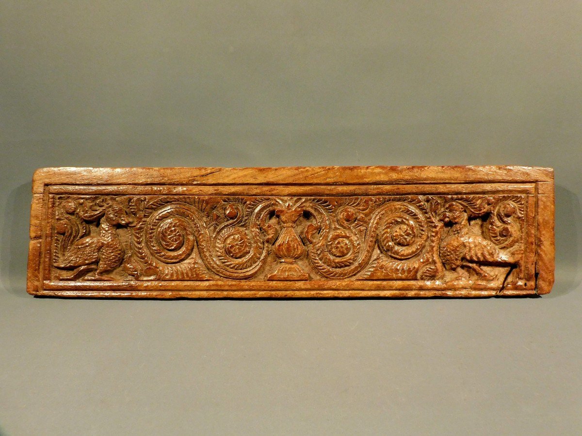 Panneau En Bois XVIIe Relief 17eme Siecle