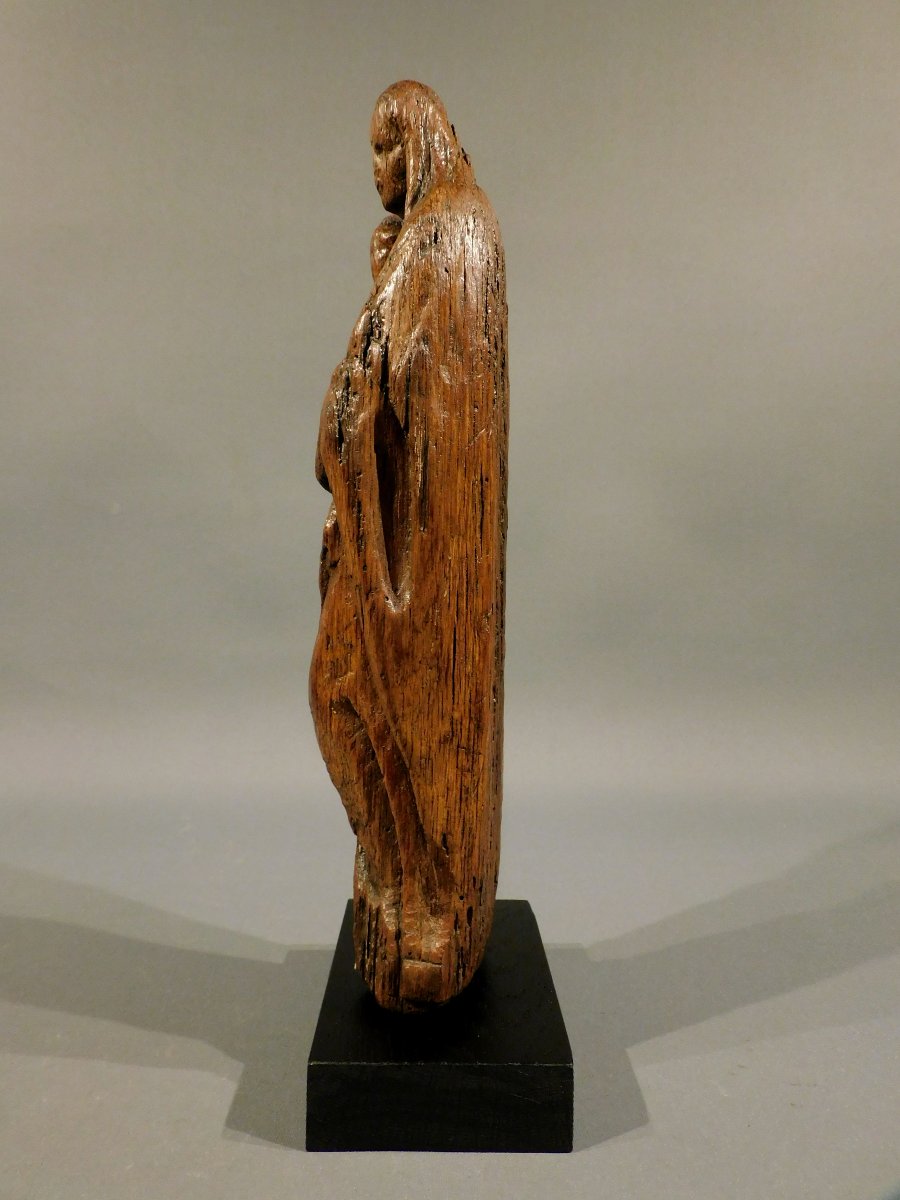 Vierge A l'Enfant Sculpture En Bois 16eme Siécle Haute Epoque-photo-4