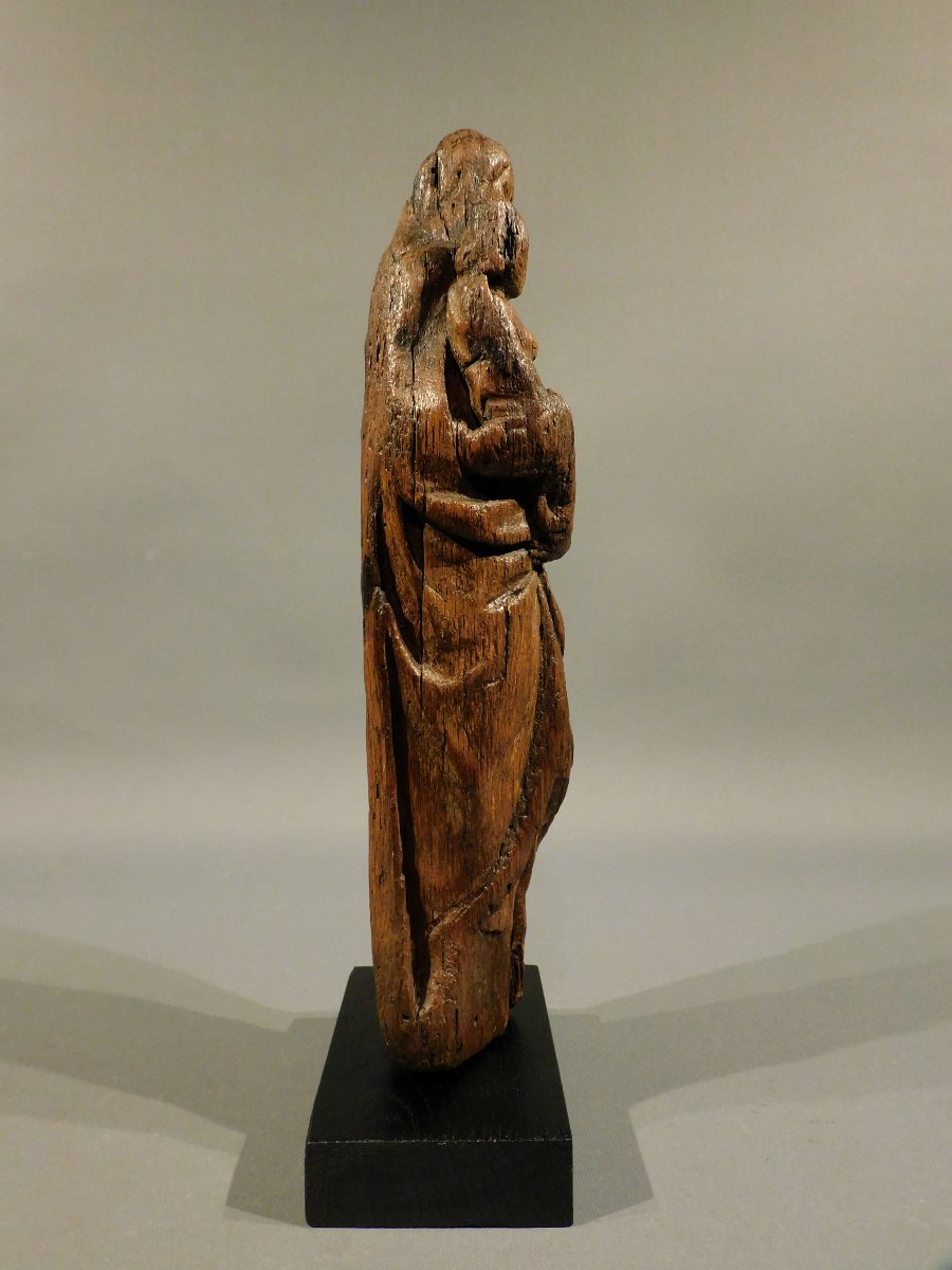 Vierge A l'Enfant Sculpture En Bois 16eme Siécle Haute Epoque-photo-2