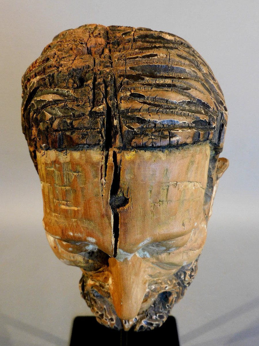 Wooden Head Of Christ - Haute époque, Early 16th Century-photo-8