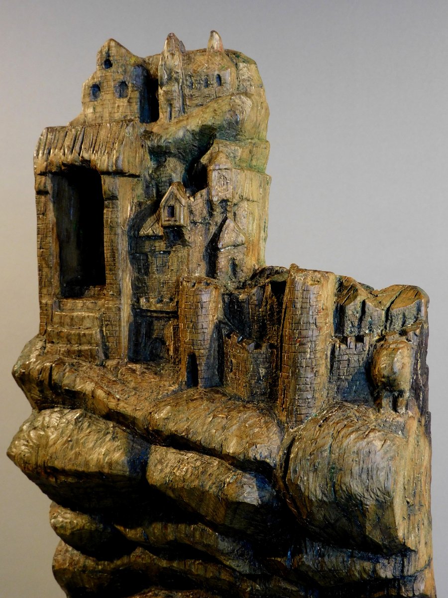 Un fragment de retable en bois XVIeme Haute Epoque  - Vierge  - Sainte Anne-photo-8