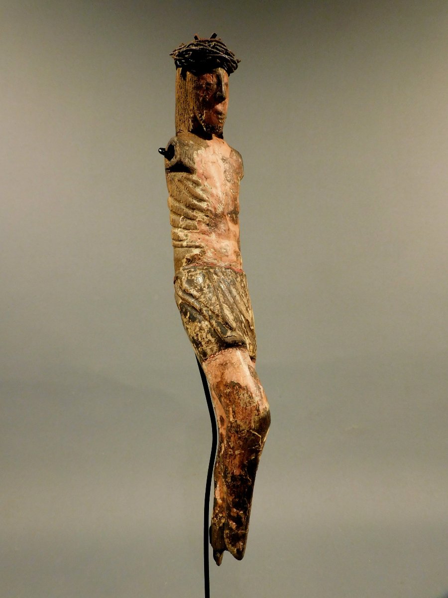 Christ en bois sculpté 18eme  siécle-photo-2