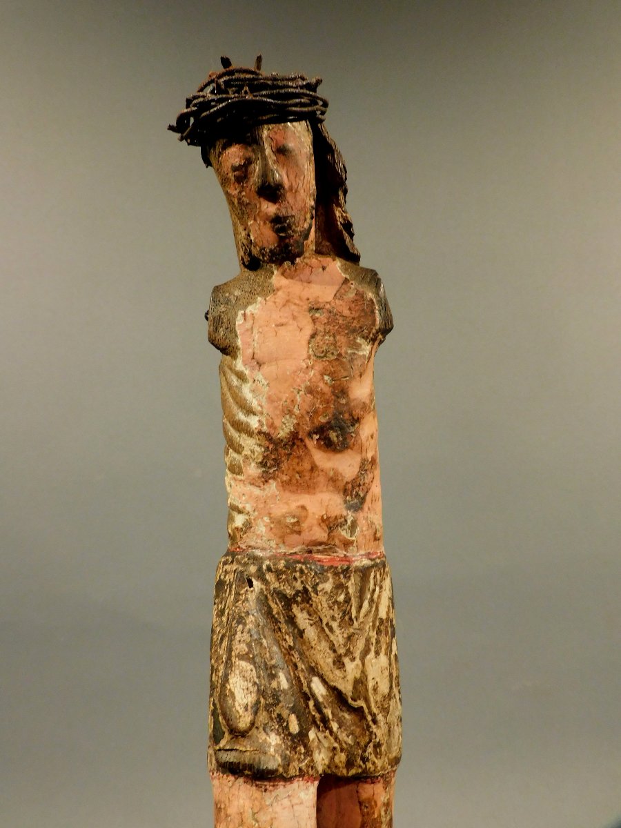 Christ en bois sculpté 18eme  siécle-photo-4