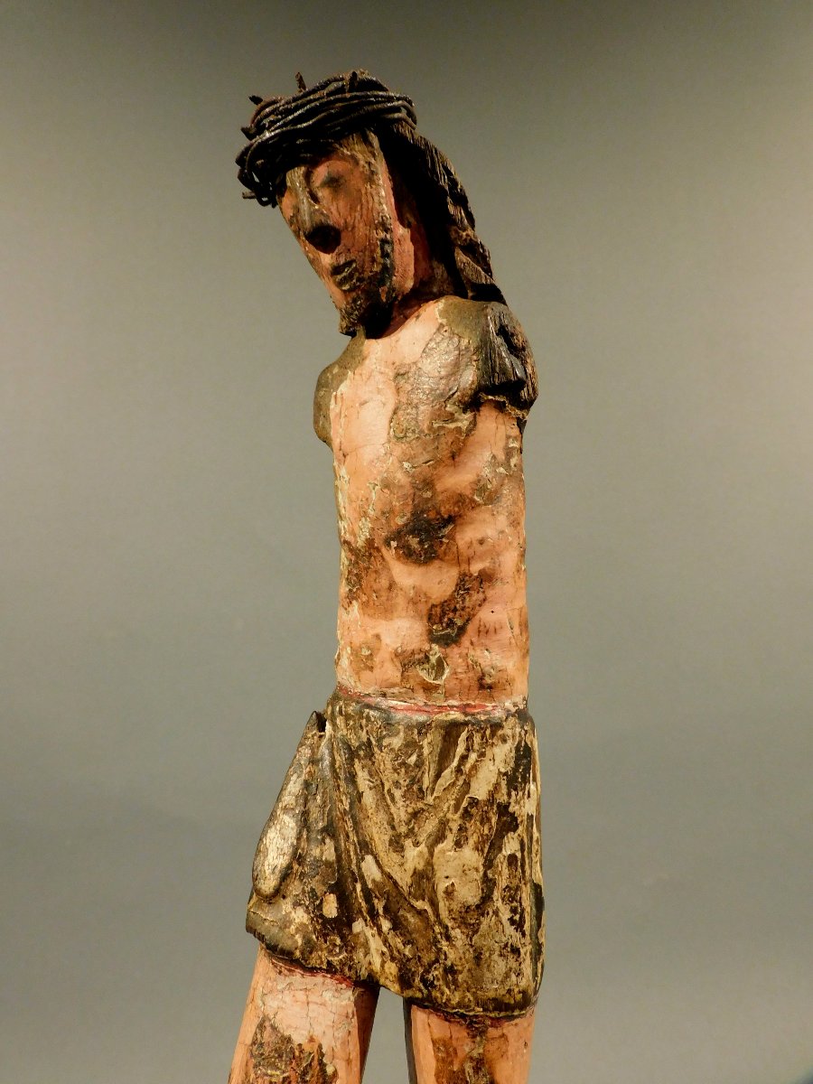 Christ en bois sculpté 18eme  siécle-photo-6