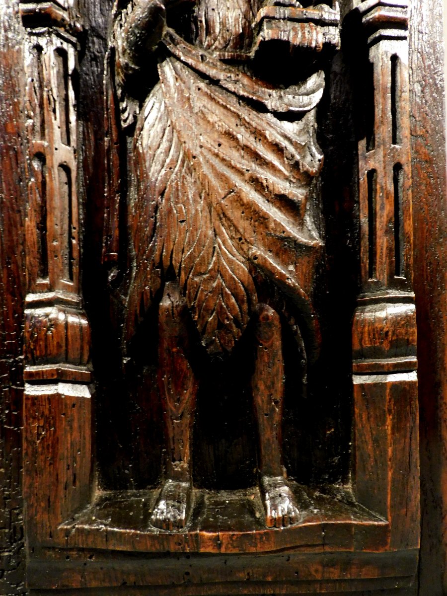 Carved Oak Panel, John The Baptist, 16th Century-photo-2