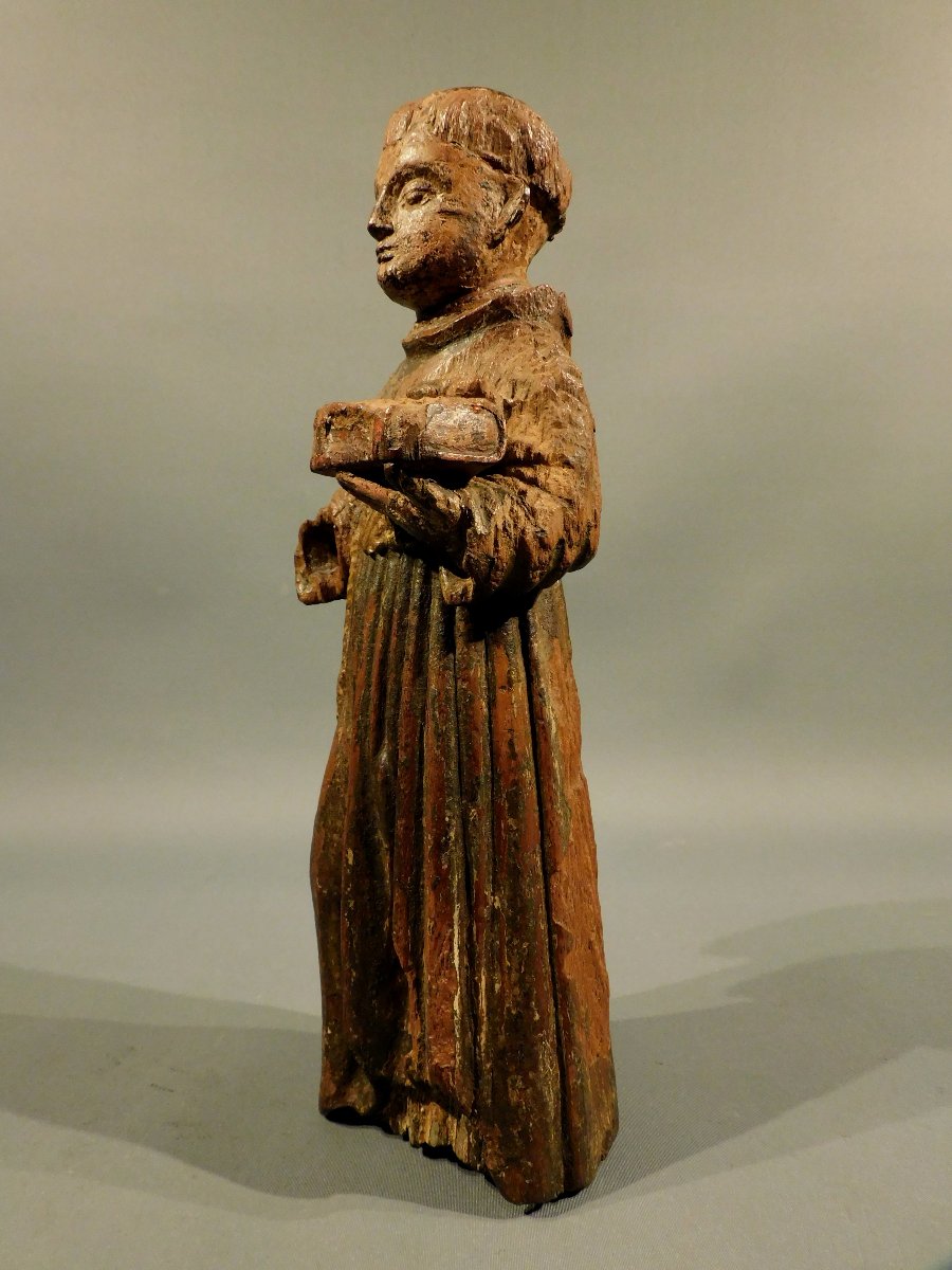 Statue en bois d'Antoine de Padoue XVIIe siècle-photo-2