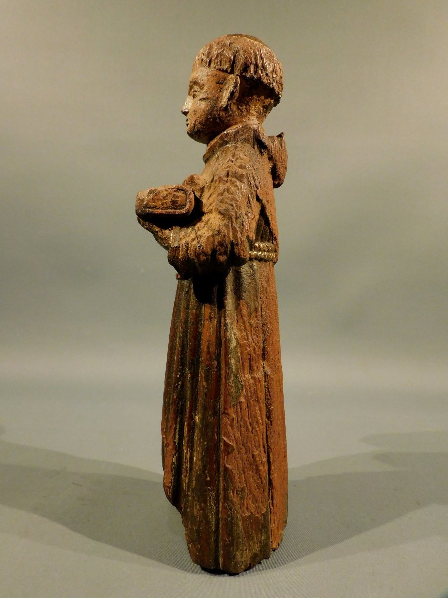 Statue en bois d'Antoine de Padoue XVIIe siècle-photo-1