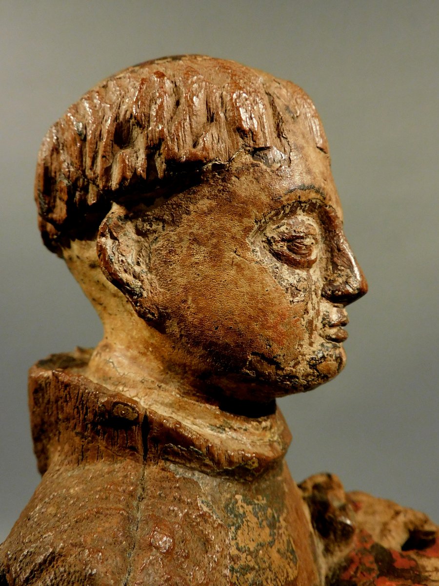 Statue en bois d'Antoine de Padoue XVIIe siècle-photo-7