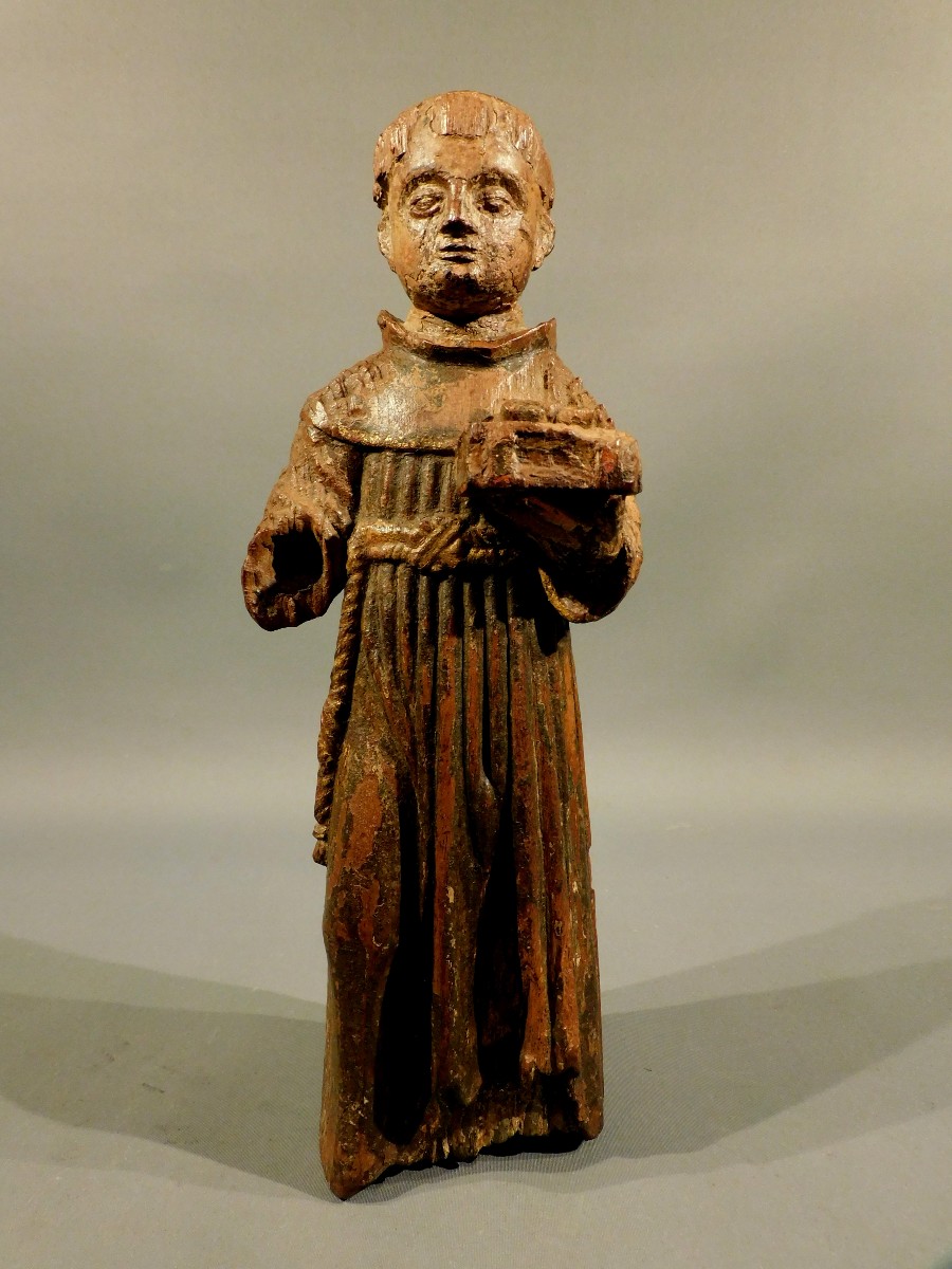 Statue en bois d'Antoine de Padoue XVIIe siècle