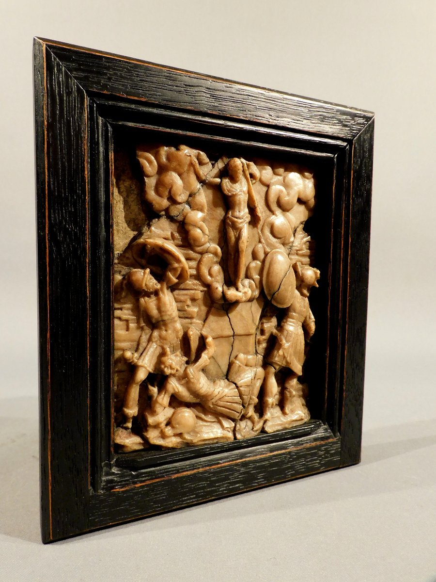 Plaque En Albatre De Malines  fin XVI - debut XVII  -   la résurrection du Christ-photo-2