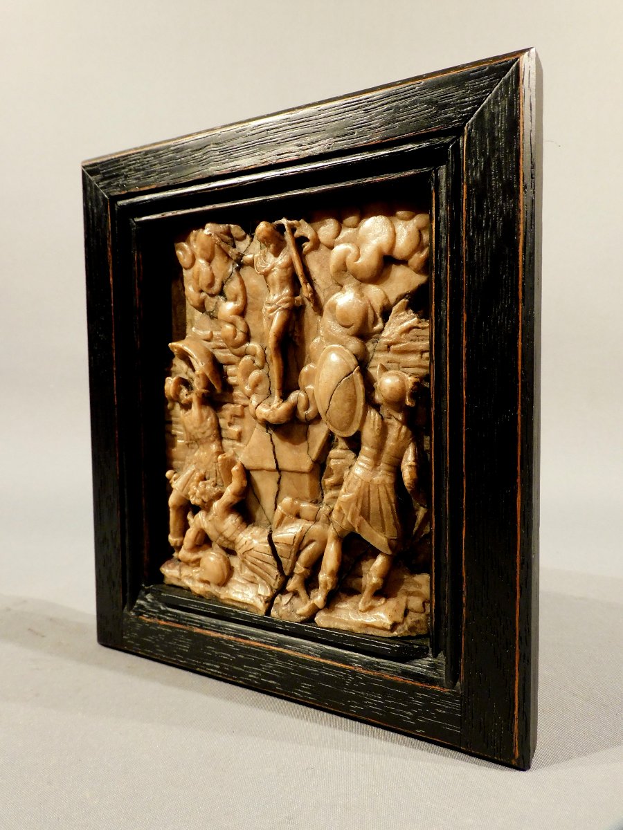 Plaque En Albatre De Malines  fin XVI - debut XVII  -   la résurrection du Christ-photo-3