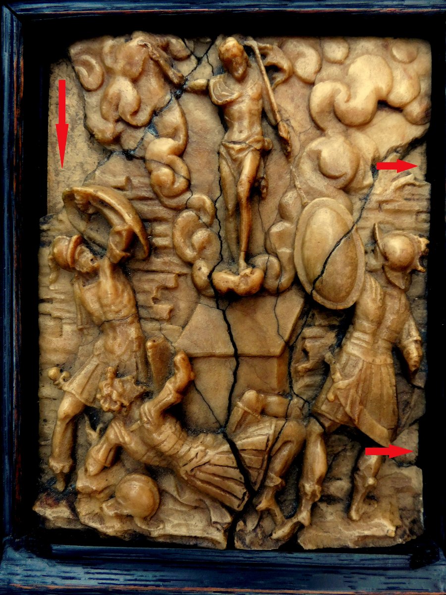 Plaque En Albatre De Malines  fin XVI - debut XVII  -   la résurrection du Christ-photo-3