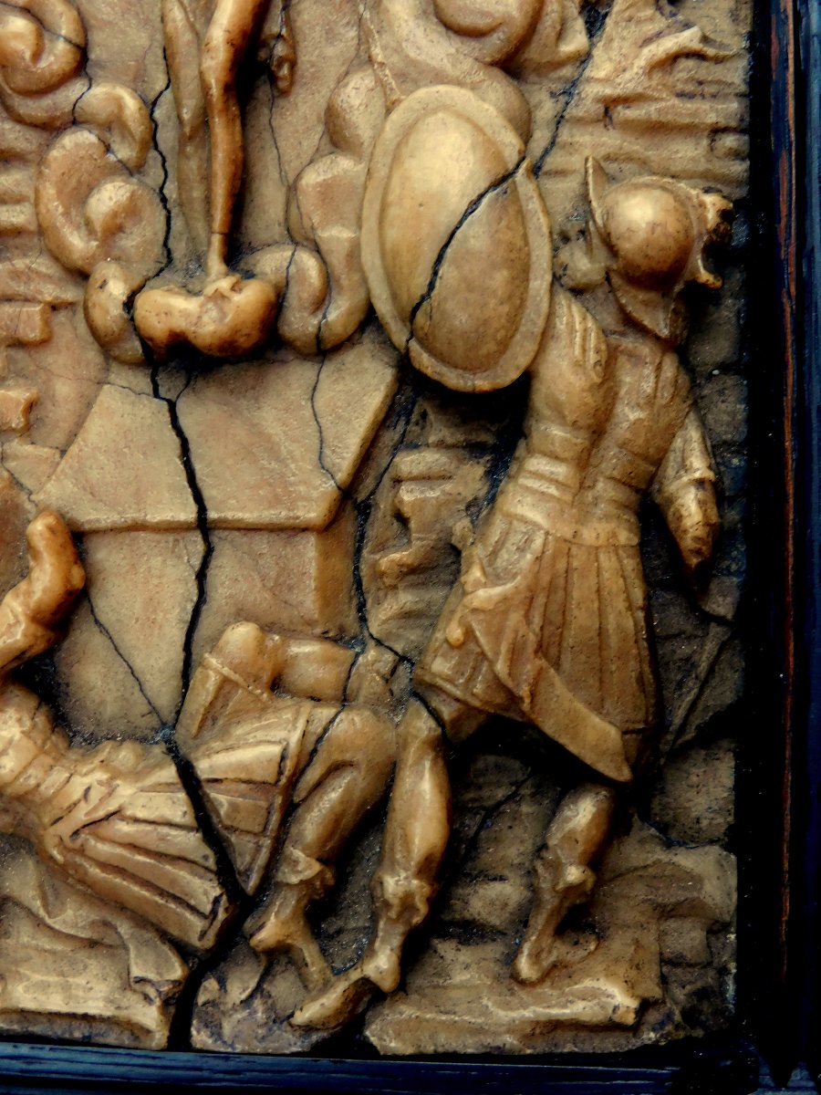 Plaque En Albatre De Malines  fin XVI - debut XVII  -   la résurrection du Christ-photo-6