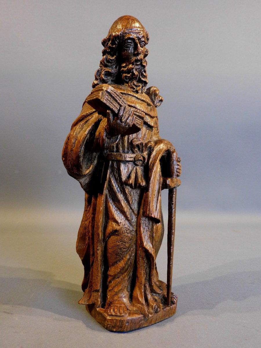 Oak Sculpture Of Saint Paul, 17th Century Haute Epoque-photo-3