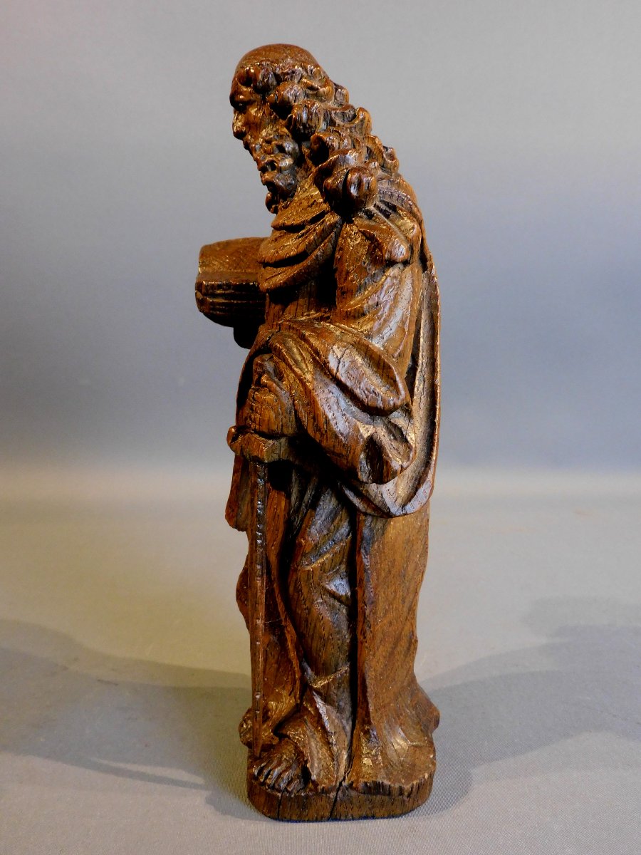 Oak Sculpture Of Saint Paul, 17th Century Haute Epoque-photo-2