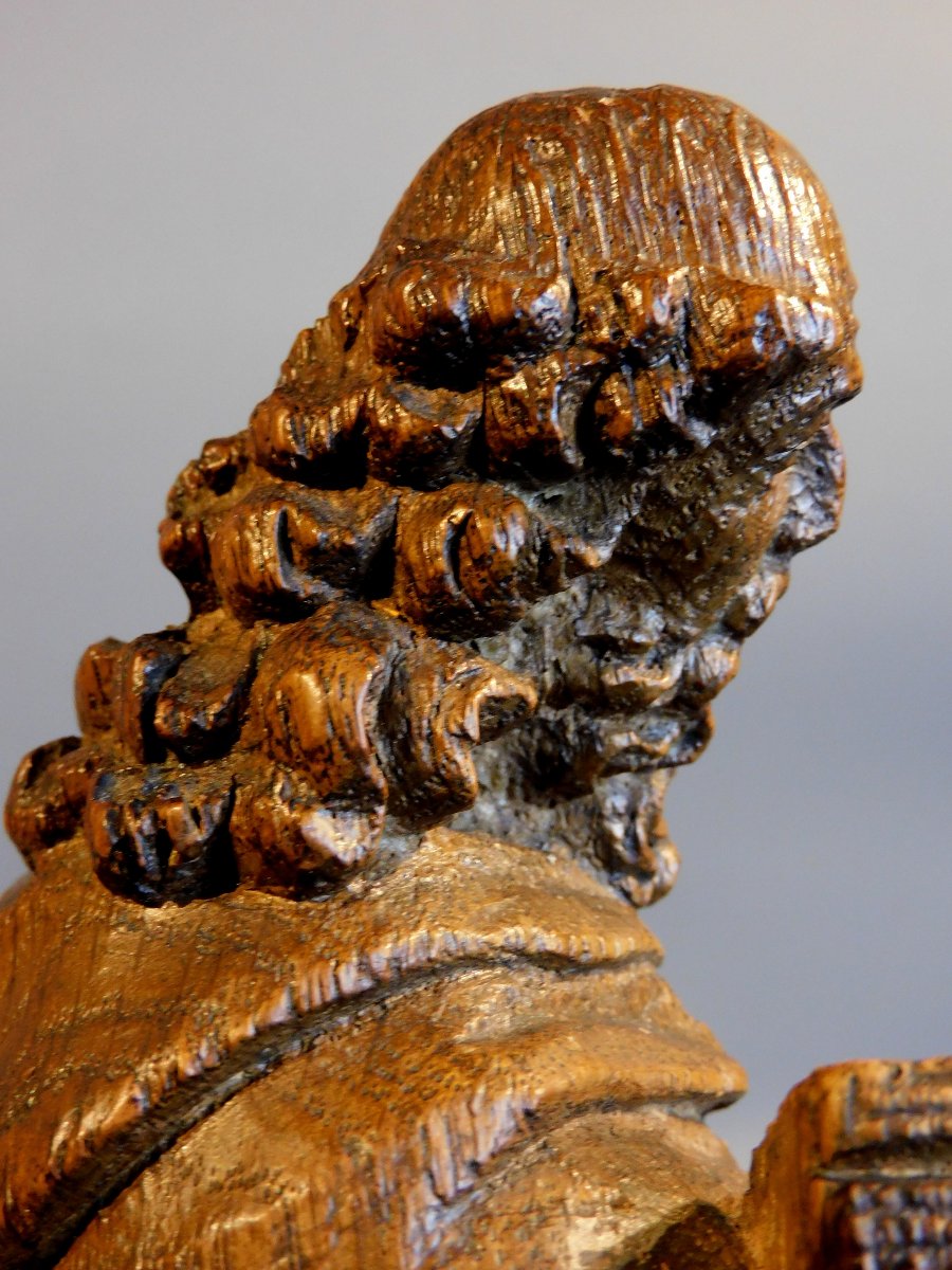 Oak Sculpture Of Saint Paul, 17th Century Haute Epoque-photo-5