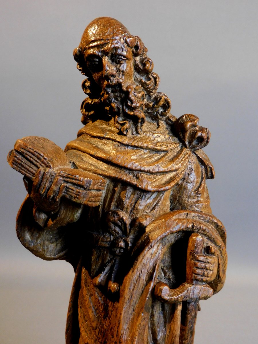 Oak Sculpture Of Saint Paul, 17th Century Haute Epoque-photo-6