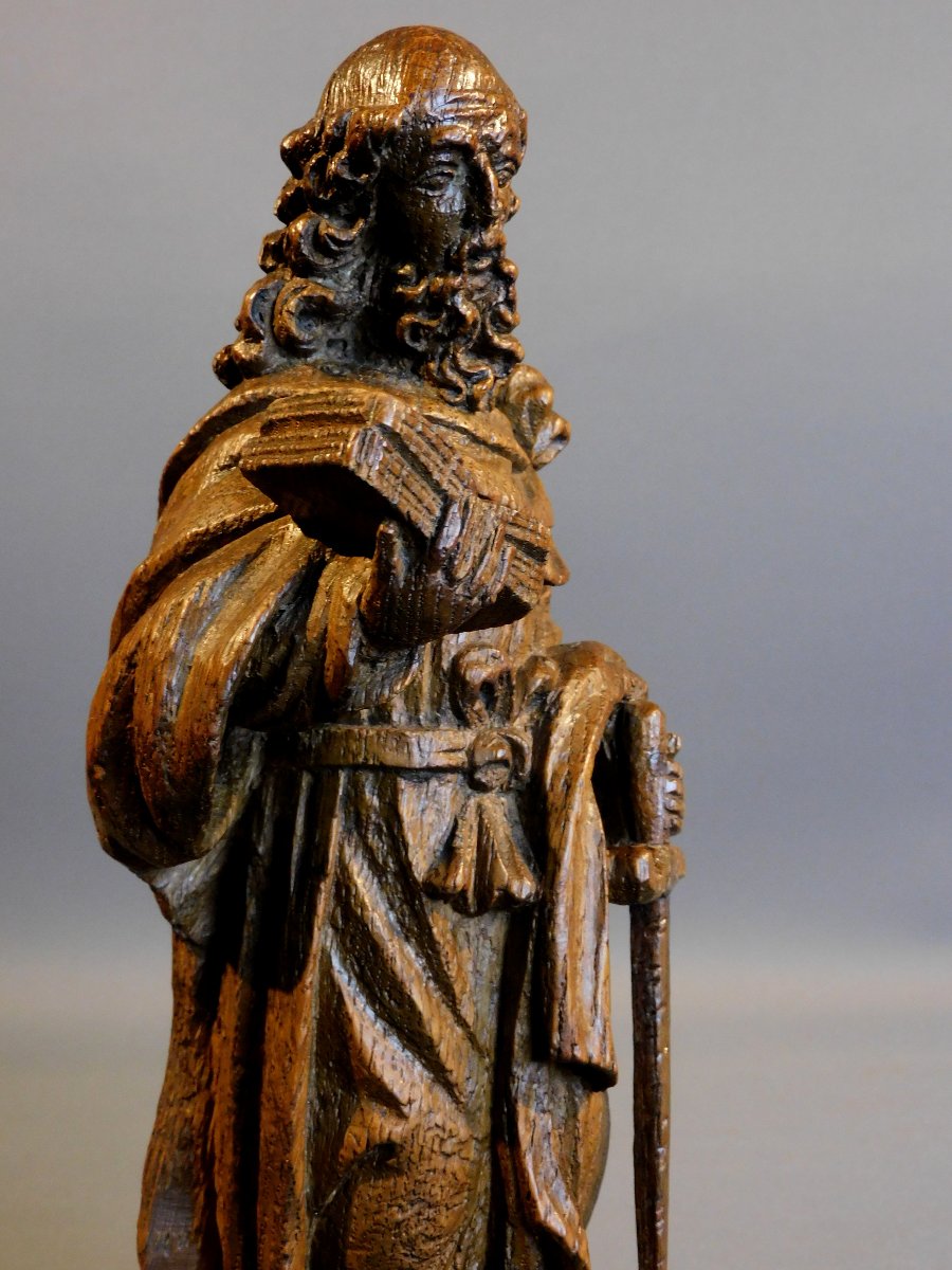 Oak Sculpture Of Saint Paul, 17th Century Haute Epoque-photo-8