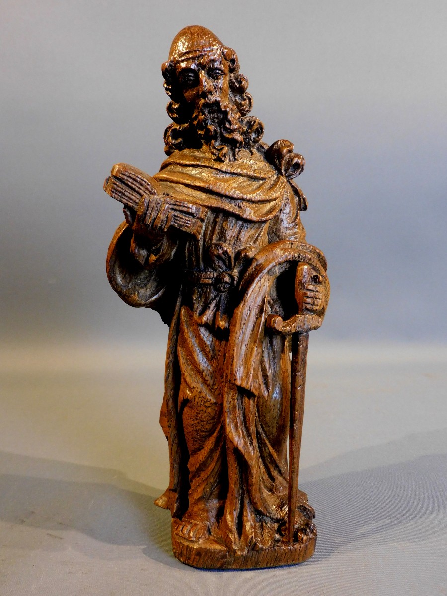 Oak Sculpture Of Saint Paul, 17th Century Haute Epoque