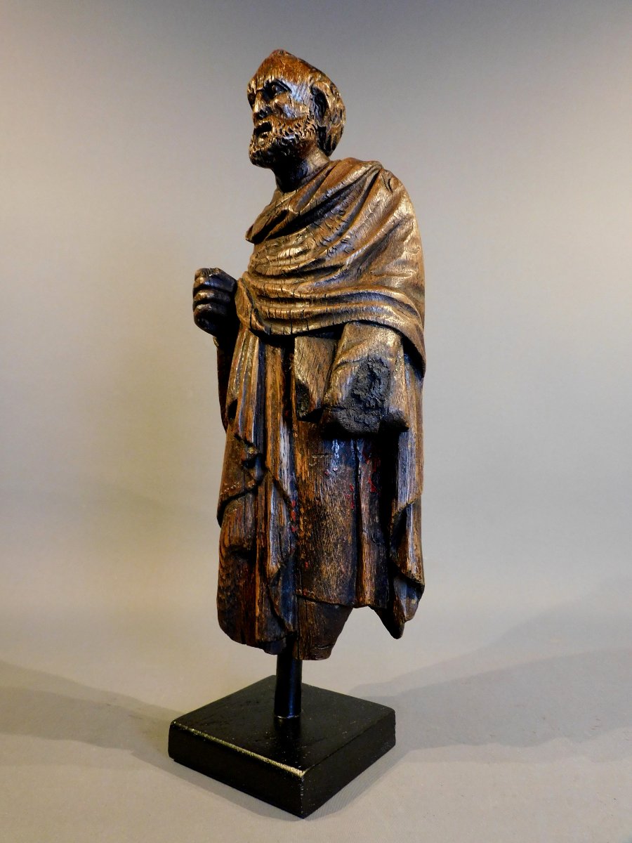 Oak Sculpture Of Saint Peter, Early 17th Century, Haute Epoque-photo-2