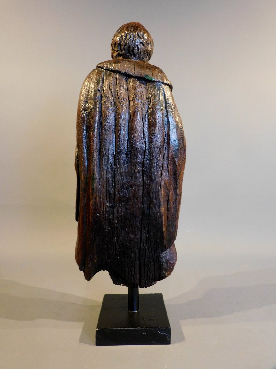 Oak Sculpture Of Saint Peter, Early 17th Century, Haute Epoque-photo-4