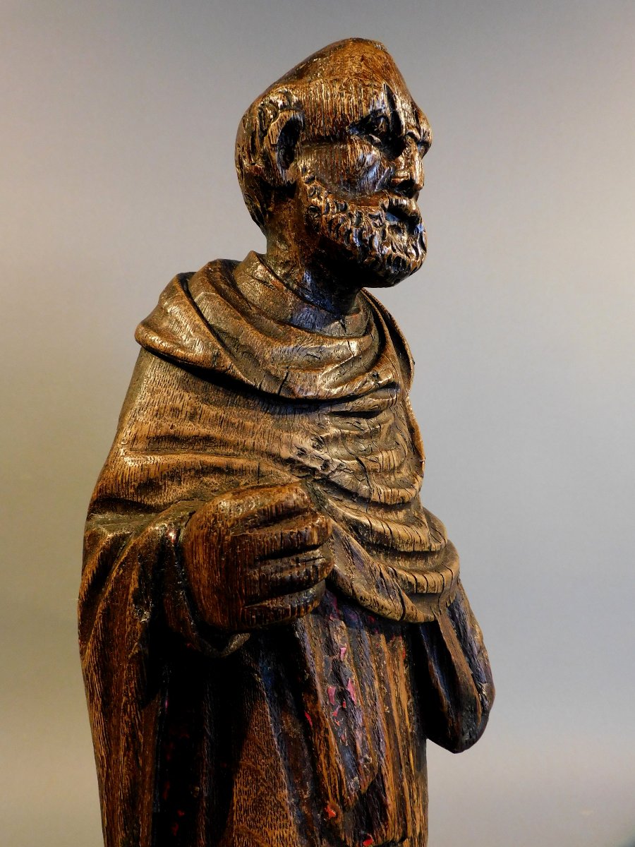 Oak Sculpture Of Saint Peter, Early 17th Century, Haute Epoque-photo-2