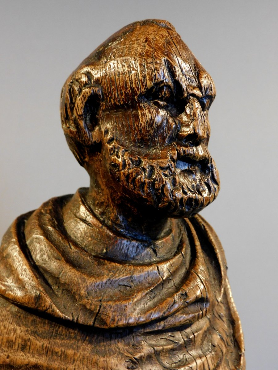 Oak Sculpture Of Saint Peter, Early 17th Century, Haute Epoque-photo-5