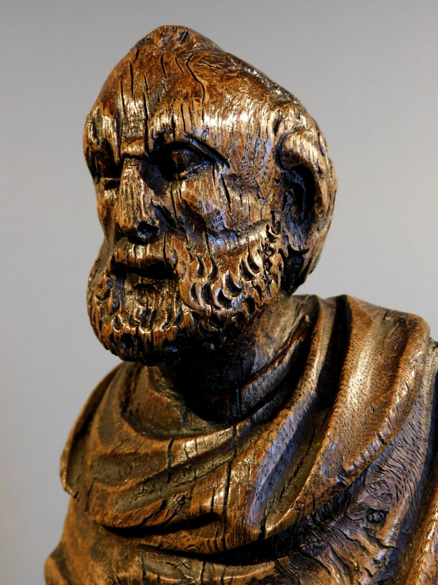 Oak Sculpture Of Saint Peter, Early 17th Century, Haute Epoque-photo-6