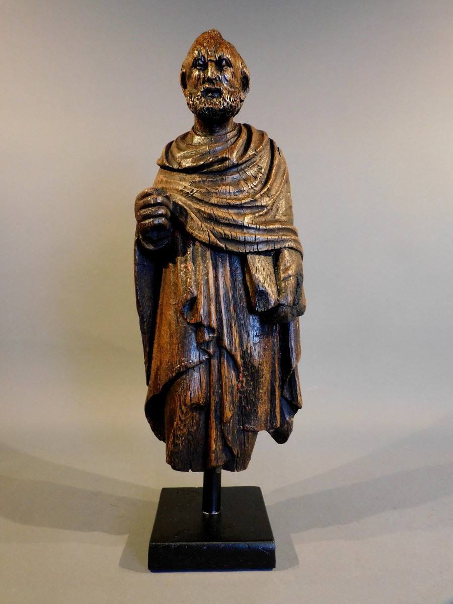 Oak Sculpture Of Saint Peter, Early 17th Century, Haute Epoque