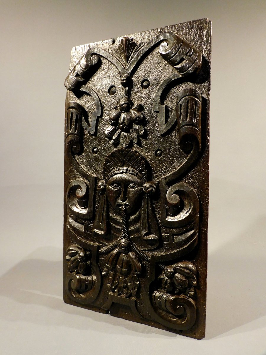 17th Century Carved Wood Panel From The Haute Epoque-photo-2