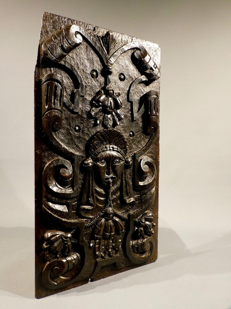 17th Century Carved Wood Panel From The Haute Epoque-photo-3