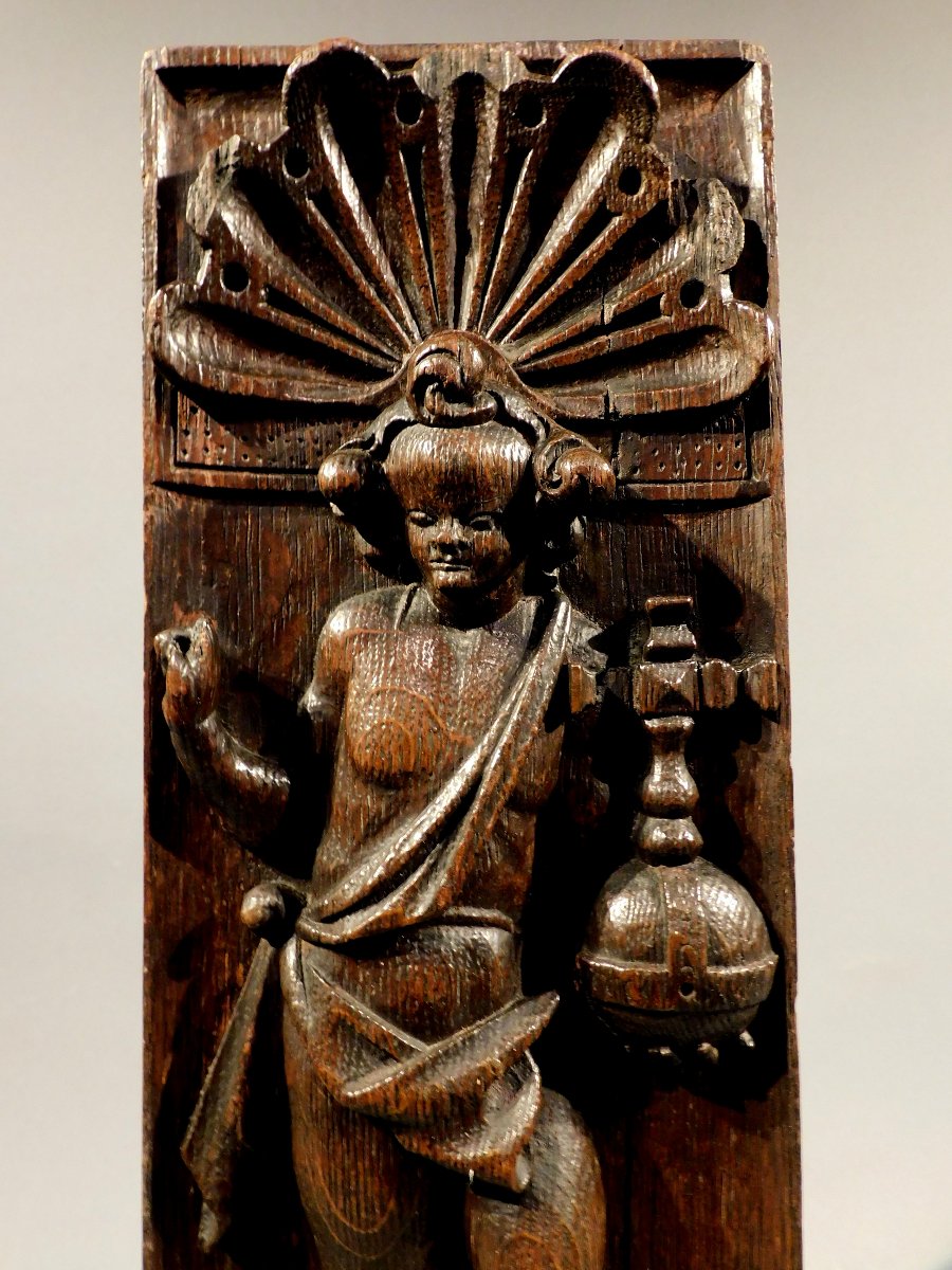 Carved Wooden Panel Christ 17th Century Haute Epoque-photo-1