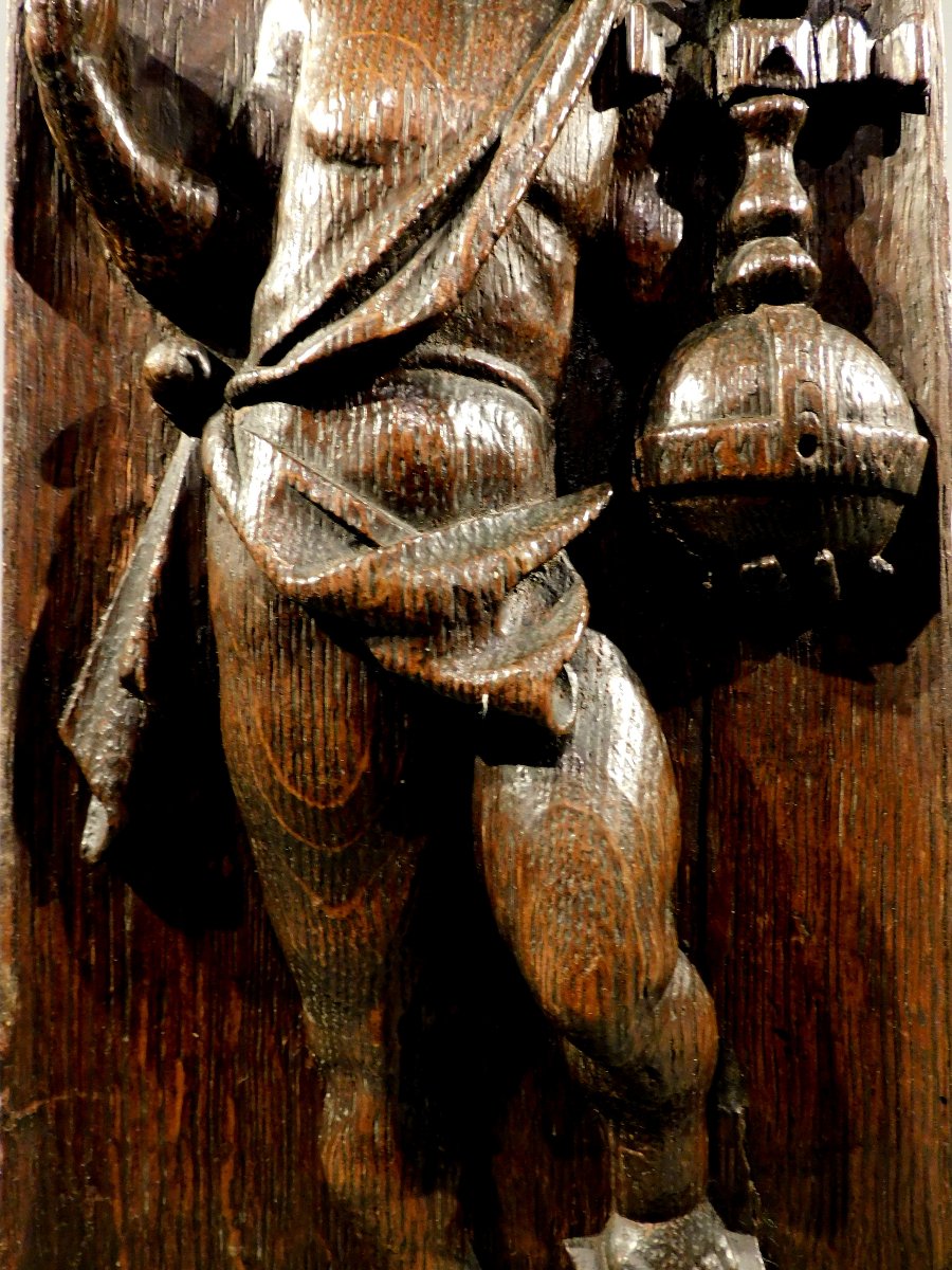 Carved Wooden Panel Christ 17th Century Haute Epoque-photo-5