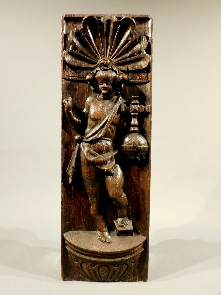 Carved Wooden Panel Christ 17th Century Haute Epoque
