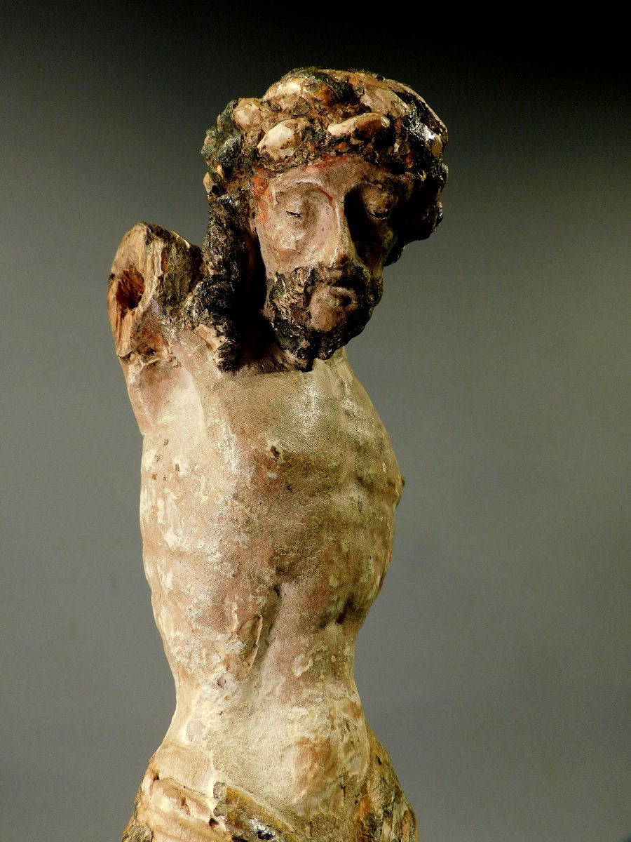 Christ en bois XVIIIe  - corpus Christi 18eme siecle-photo-3