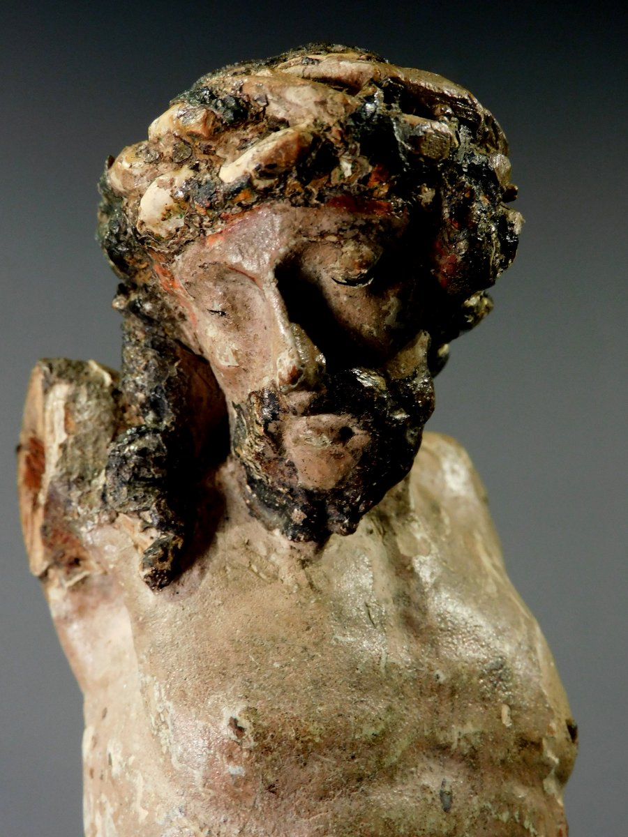 Christ en bois XVIIIe  - corpus Christi 18eme siecle-photo-5