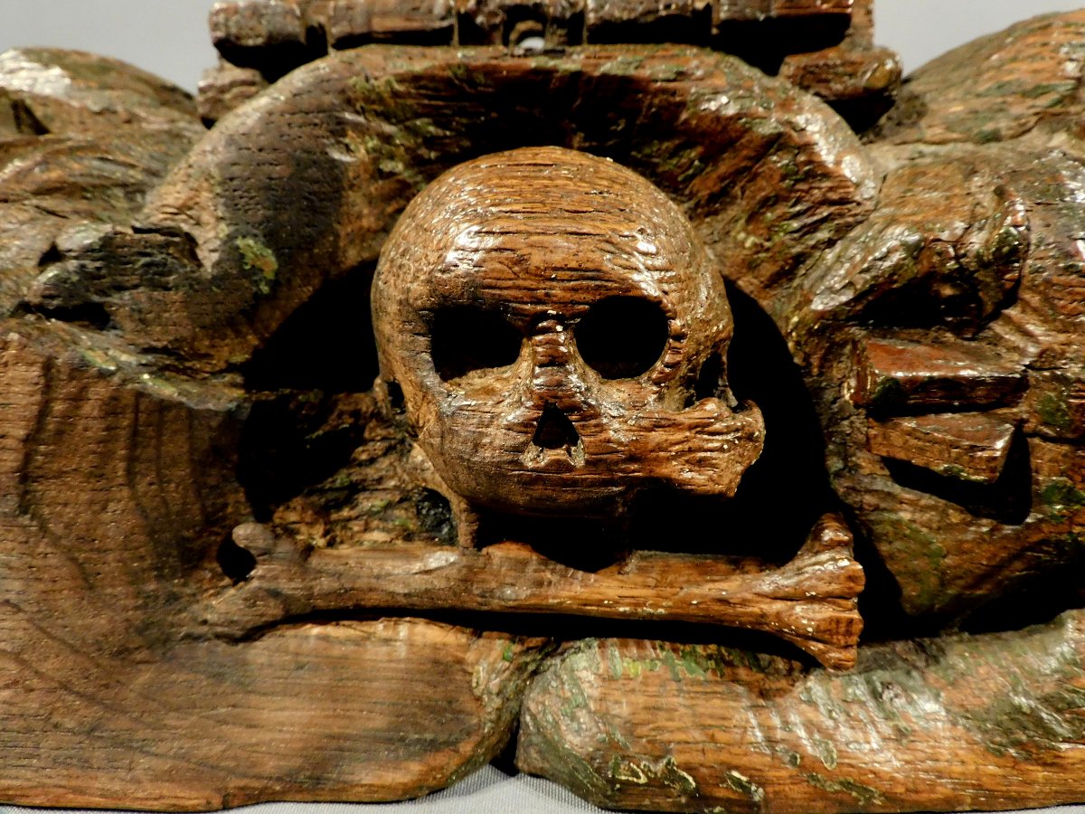 Oak Base Adorned With A Skull From A Crucifix, Late 16th/early 17th Century, Haute Epoque-photo-4