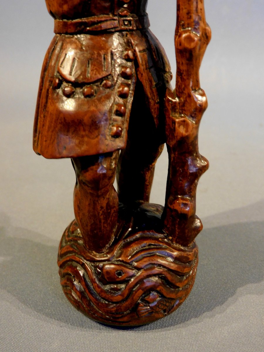 18th-century Boxwood Sculpture Of Saint Christopher-photo-5