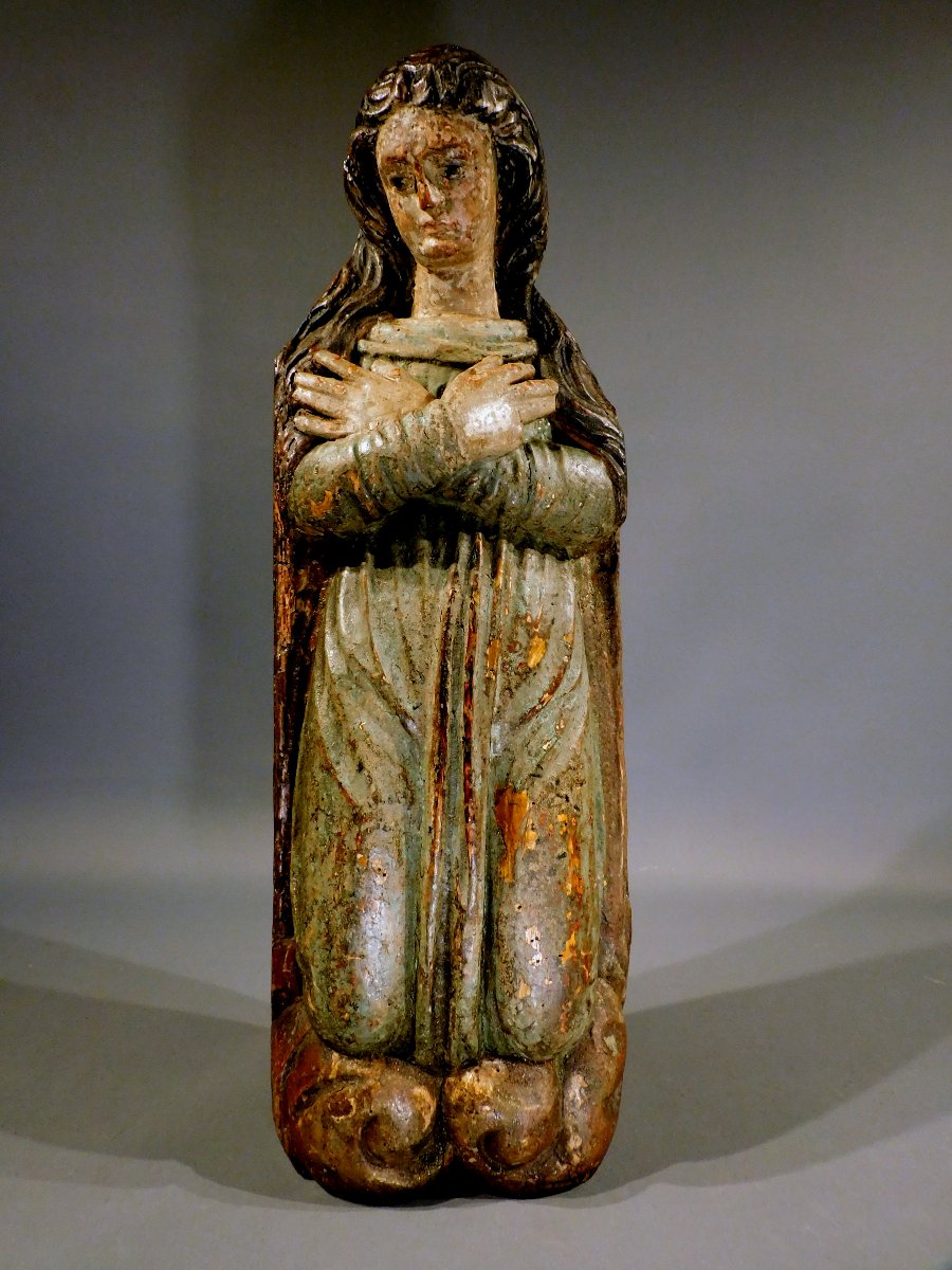 Sculpture en bois de Marie-Madeleine - Vierge, XVIIe siècle-photo-2