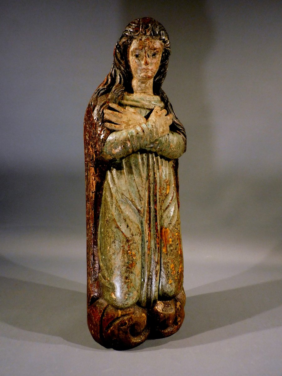 Sculpture en bois de Marie-Madeleine - Vierge, XVIIe siècle-photo-4