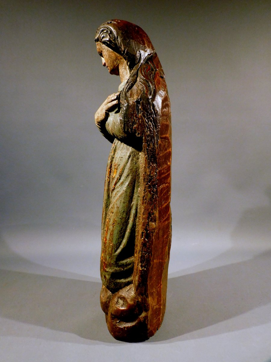 Sculpture en bois de Marie-Madeleine - Vierge, XVIIe siècle-photo-2