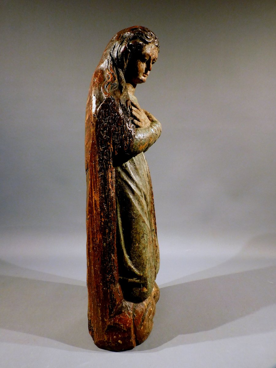 Sculpture en bois de Marie-Madeleine - Vierge, XVIIe siècle-photo-3