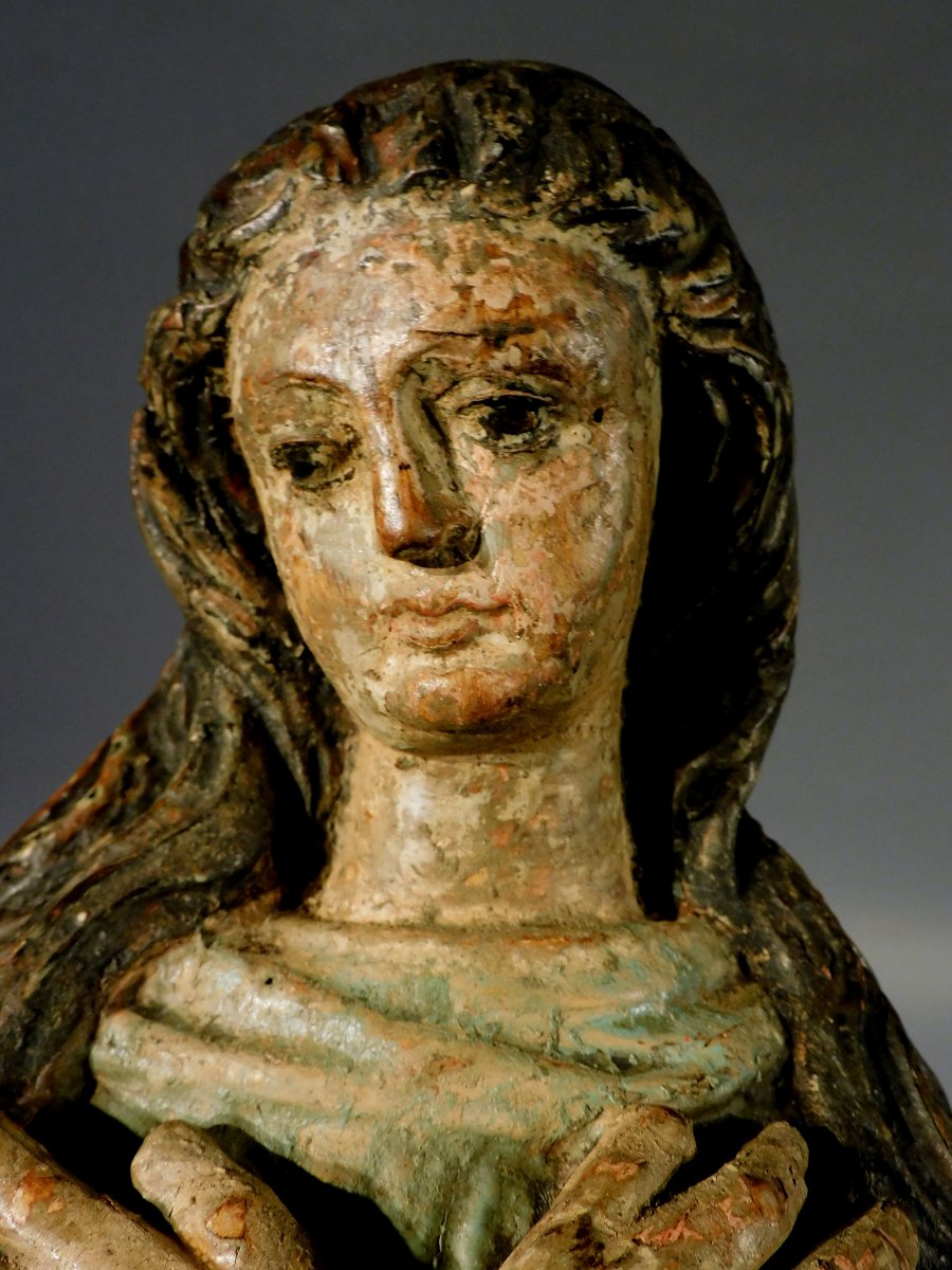 Sculpture en bois de Marie-Madeleine - Vierge, XVIIe siècle-photo-4