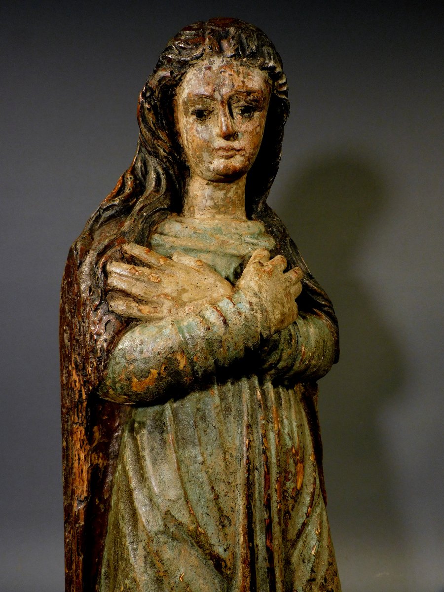 Sculpture en bois de Marie-Madeleine - Vierge, XVIIe siècle-photo-6