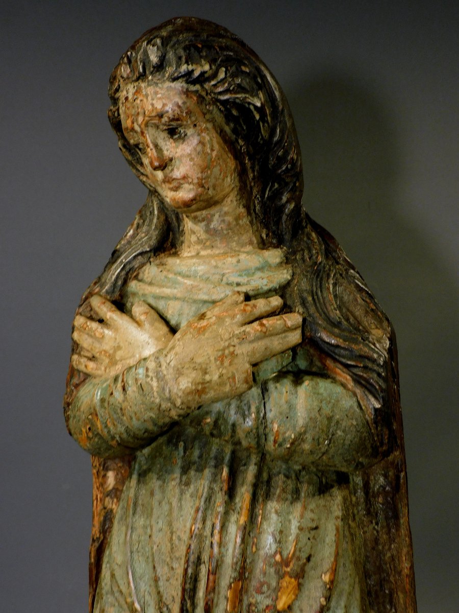 Sculpture en bois de Marie-Madeleine - Vierge, XVIIe siècle-photo-7