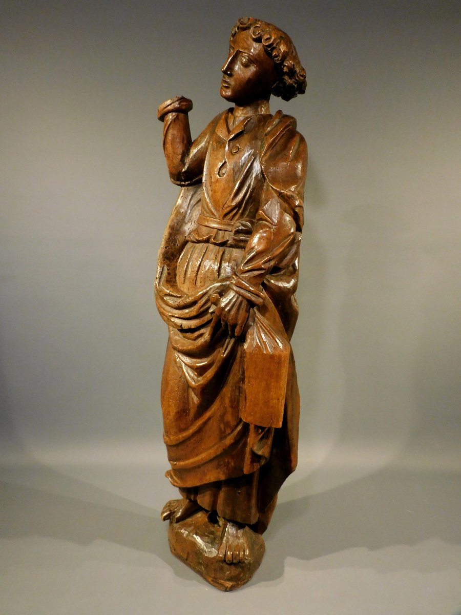 Wood Sculpture Of Saint John The Apostle 16th Century Haute Epoque-photo-2