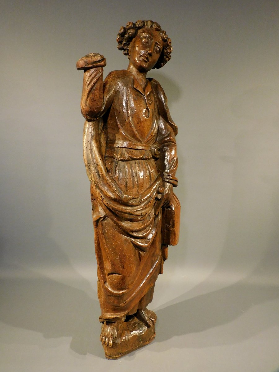 Wood Sculpture Of Saint John The Apostle 16th Century Haute Epoque-photo-3