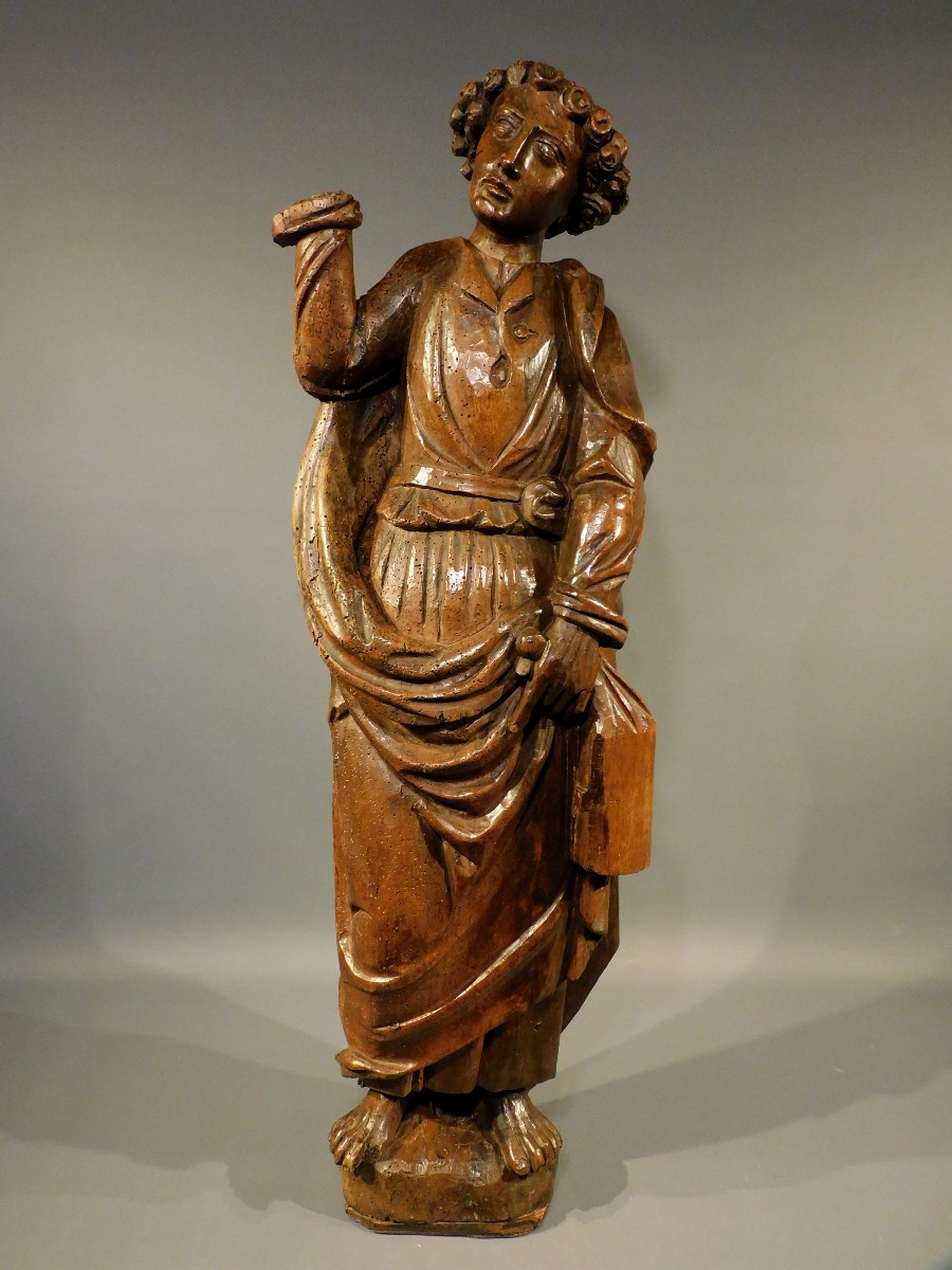 Wood Sculpture Of Saint John The Apostle 16th Century Haute Epoque
