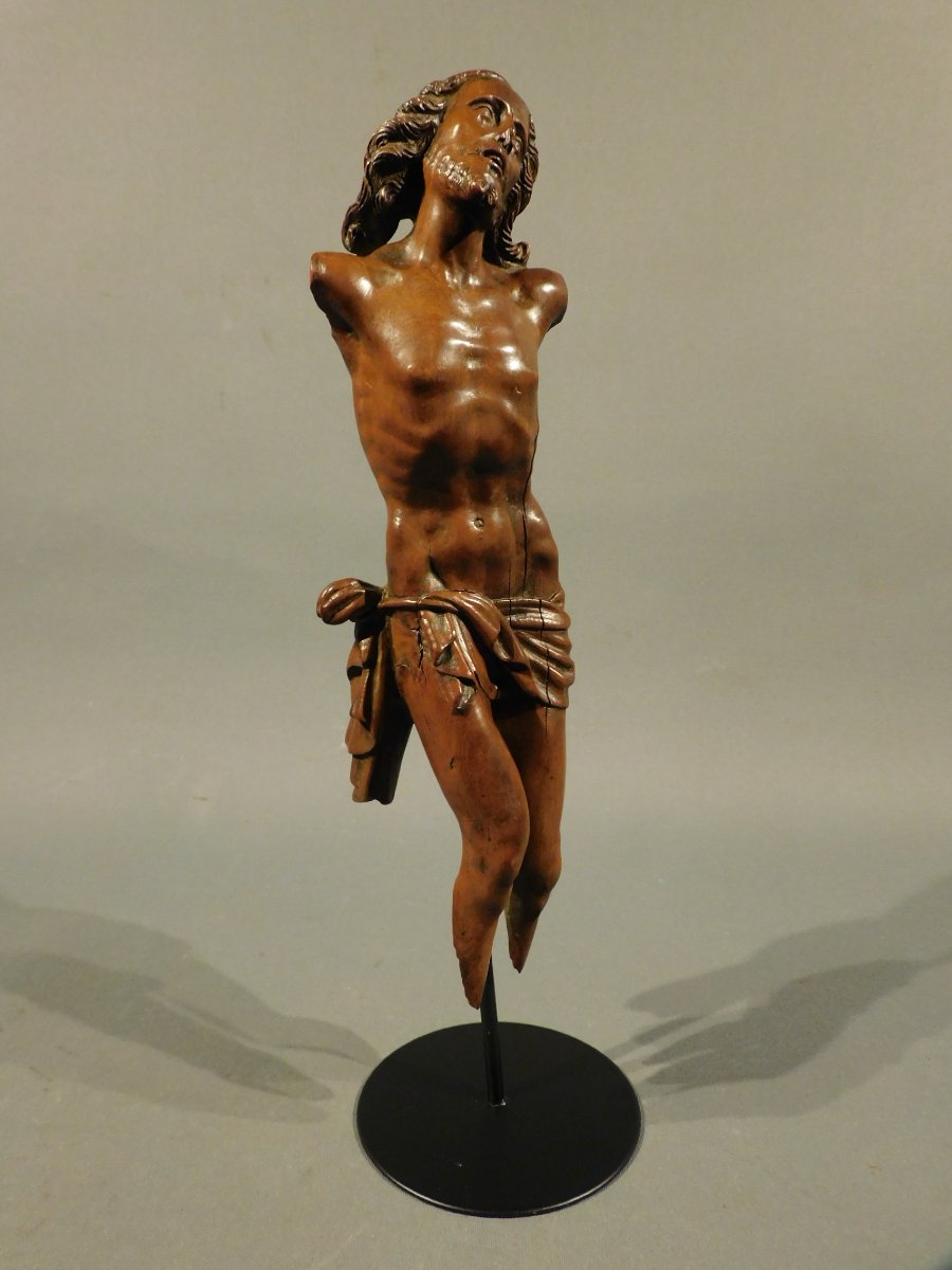 Christ en buis sculpté fin 17eme - debut 18eme siécle-photo-3